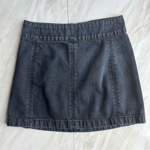 Free People Black Denim Mini Skirt